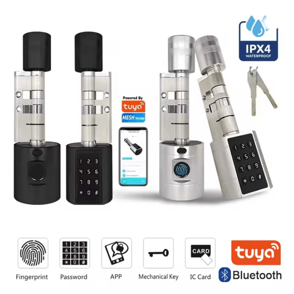 SmartGuard Tuya Fingerprint Cylinder Door Lock 0