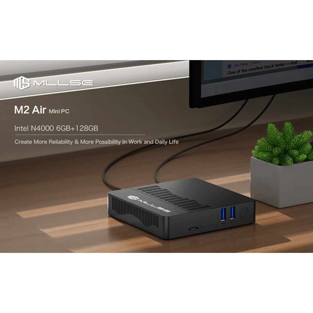 MLLSE M2 Air Mini PC Windows 11 Intel Celeron N4000 6GB 128GB Dual Band WiFi Portable Mini Computer 0