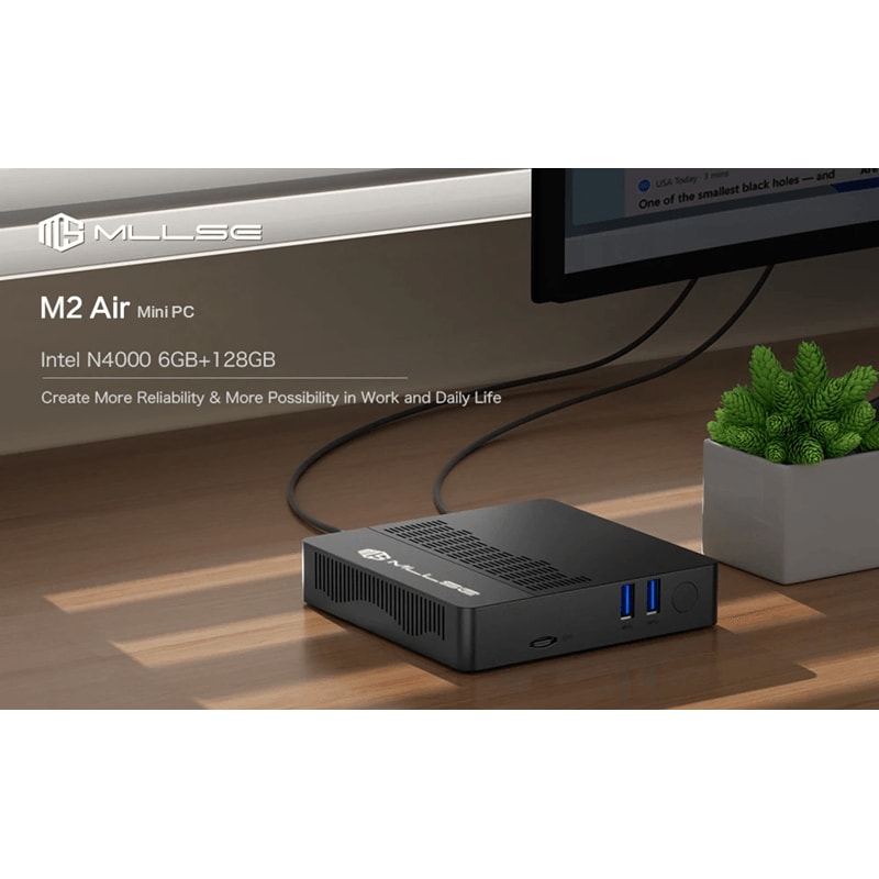 MLLSE M2 Air Mini PC Windows 11 Intel Celeron N4000 6GB 128GB Dual Band WiFi Portable Mini Computer 0