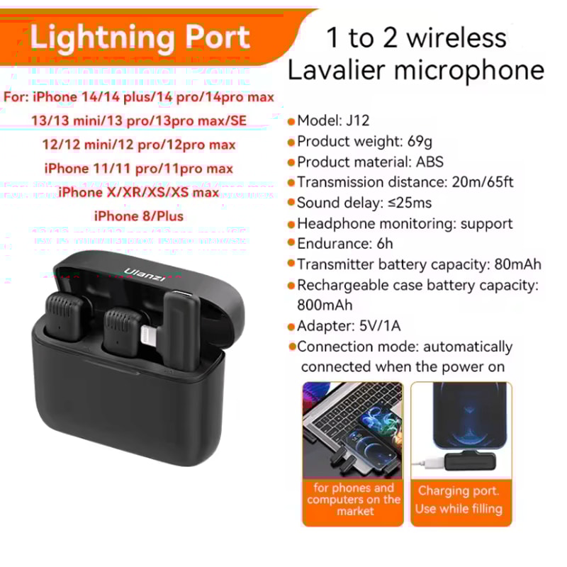 Ulanzi J12 Wireless Lavalier Microphone System 3