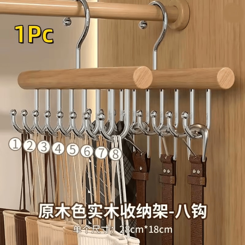 EcoHaven Wooden Multi Hook Hanger Organizer 5