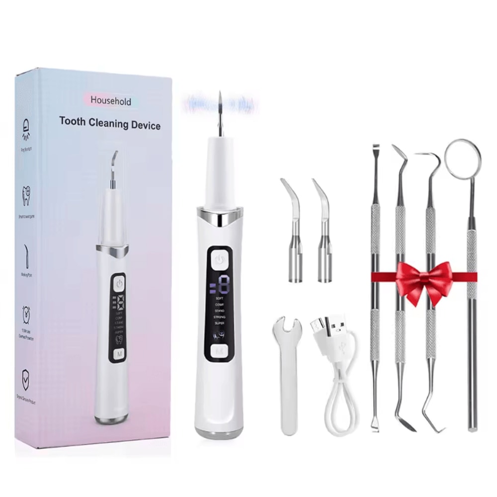 SmilePro Ultrasonic Tooth Cleaner With 5 LED Lights And 9Level Plaque Removal System 4