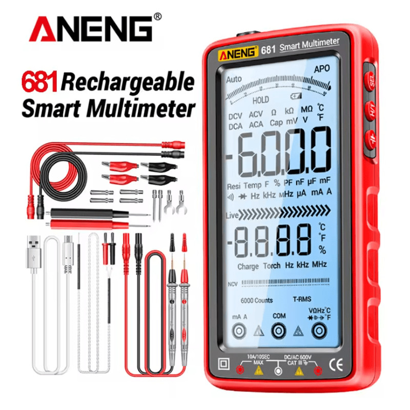 ANENG 681 Rechargeable Digital Multimeter With Non Contact Voltage Detection 0