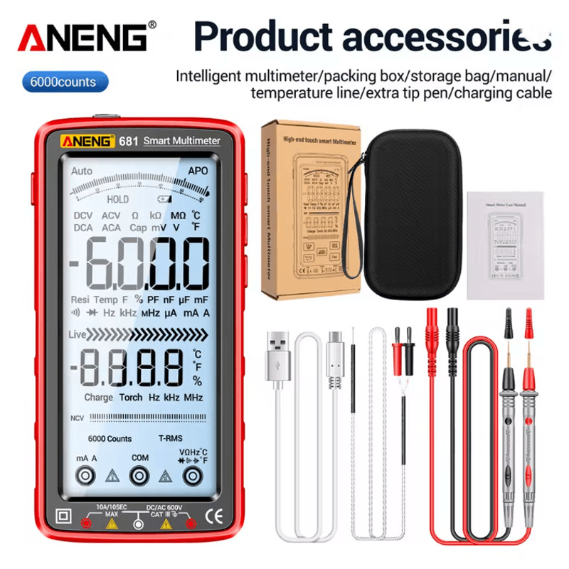 ANENG 681 Rechargeable Digital Multimeter With Non Contact Voltage Detection 4