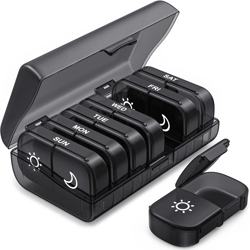 pillpro 7 day am pm weekly pill organizer with large compartments