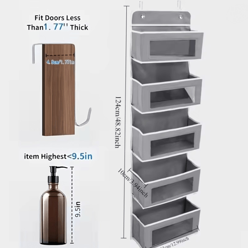 NeatNest 5 Shelf Hanging Door Storage Organizer With Large Pockets 2