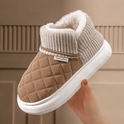 thermastep thick soled anti slip winter cotton slippers with fleece lining