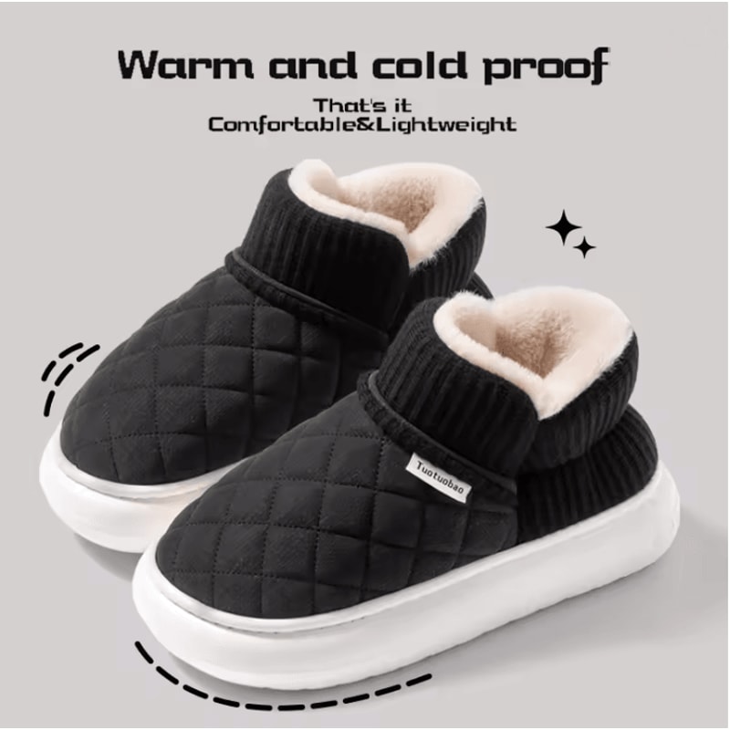 ThermaStep Thick Soled Anti Slip Winter Cotton Slippers With Fleece Lining 4