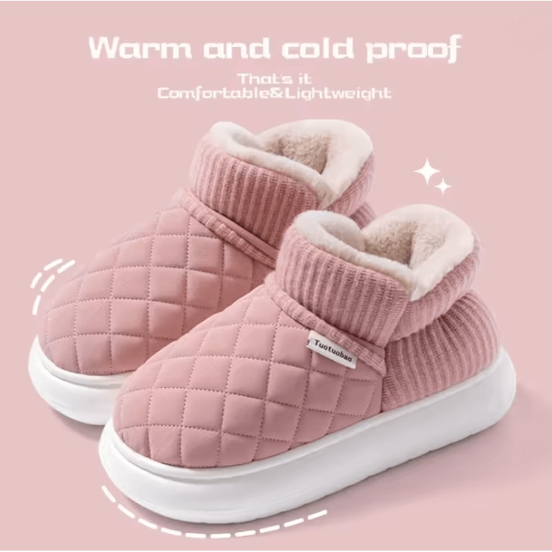 ThermaStep Thick Soled Anti Slip Winter Cotton Slippers With Fleece Lining 5