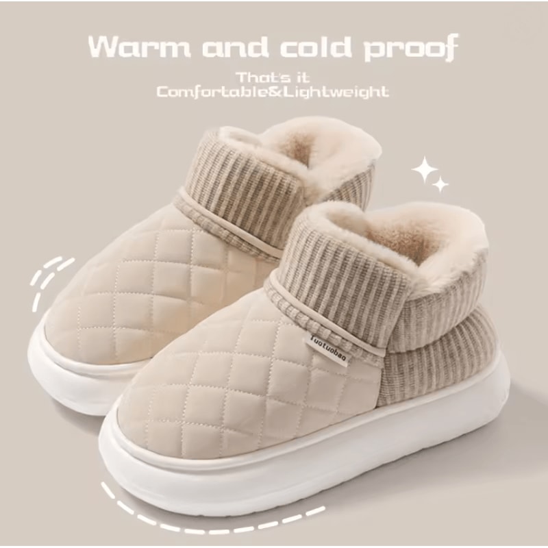 ThermaStep Thick Soled Anti Slip Winter Cotton Slippers With Fleece Lining 6