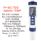 HydroSense 5 In 1 Digital Water Quality Tester With PH TDS EC Salinity And Temperature Display 3