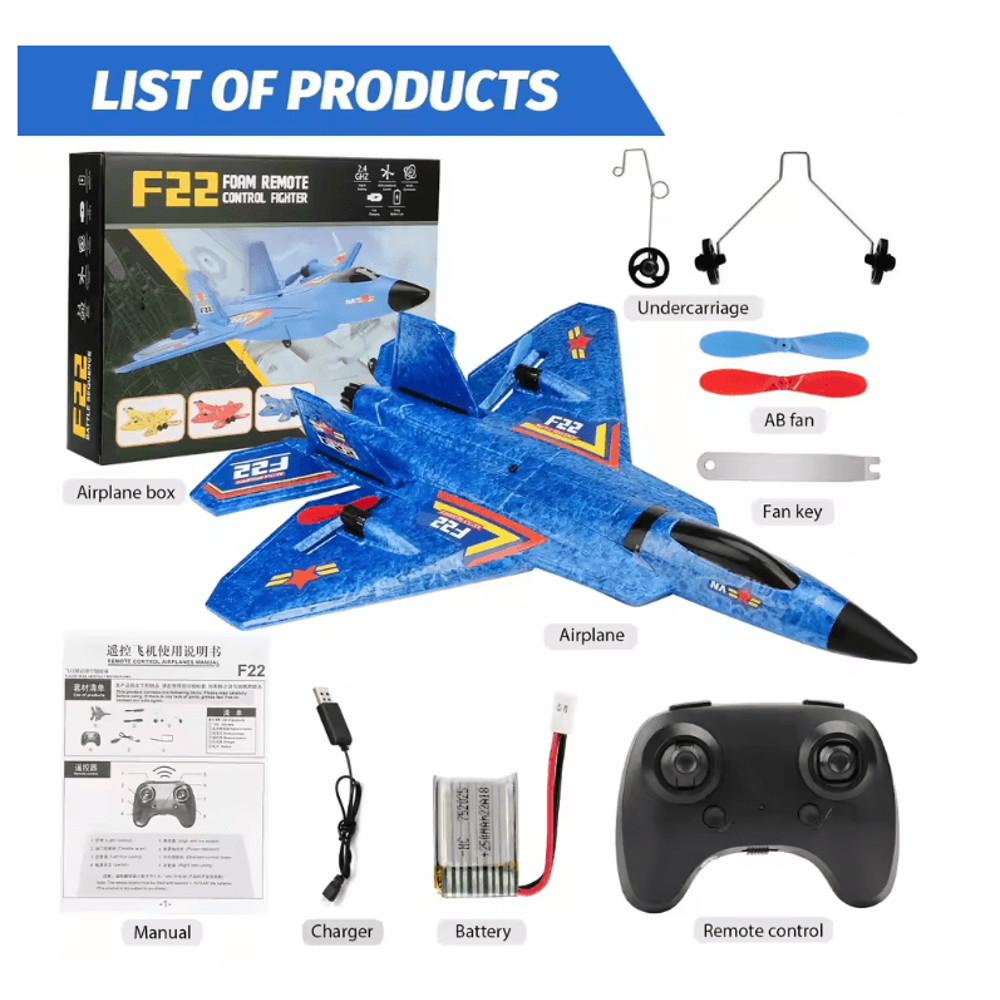 SkyRaptor F22 RC Jet Glider With LED Lights And 24G Remote Control 4