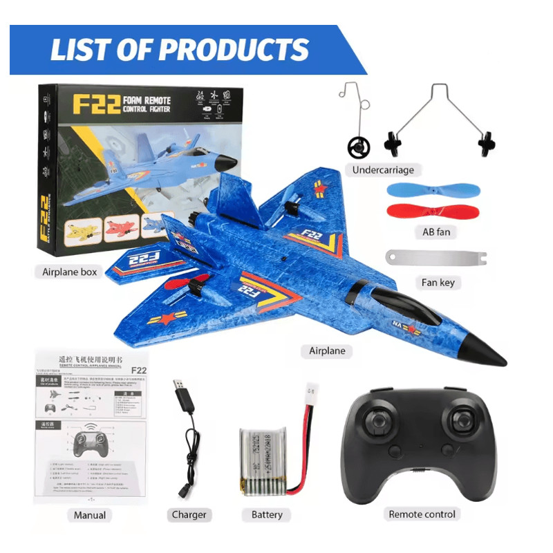 SkyRaptor F22 RC Jet Glider With LED Lights And 24G Remote Control 4