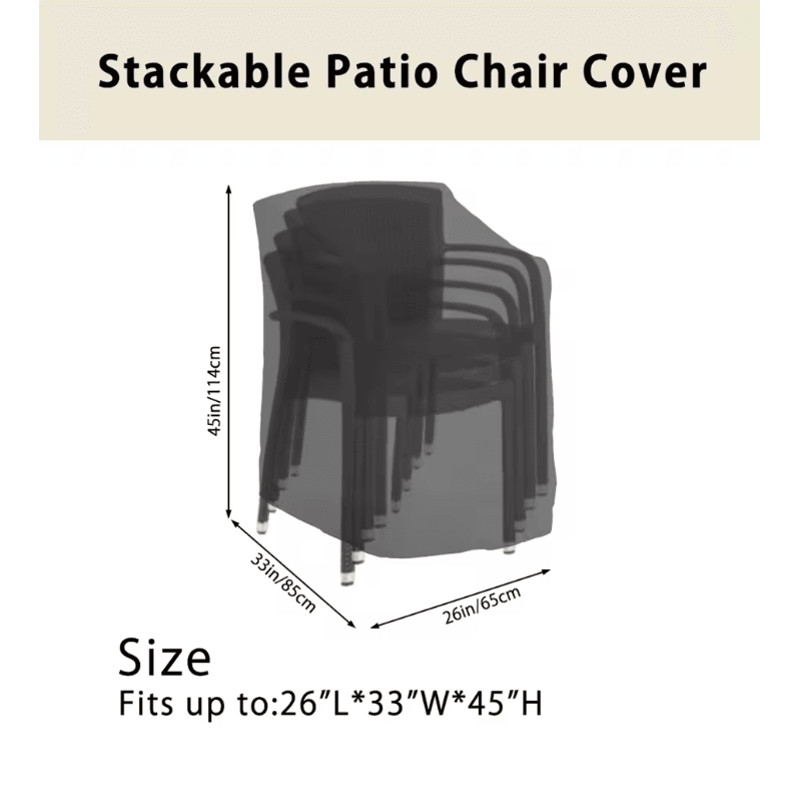 WeatherShield Stackable Patio Chair Cover Waterproof Outdoor Protector 1