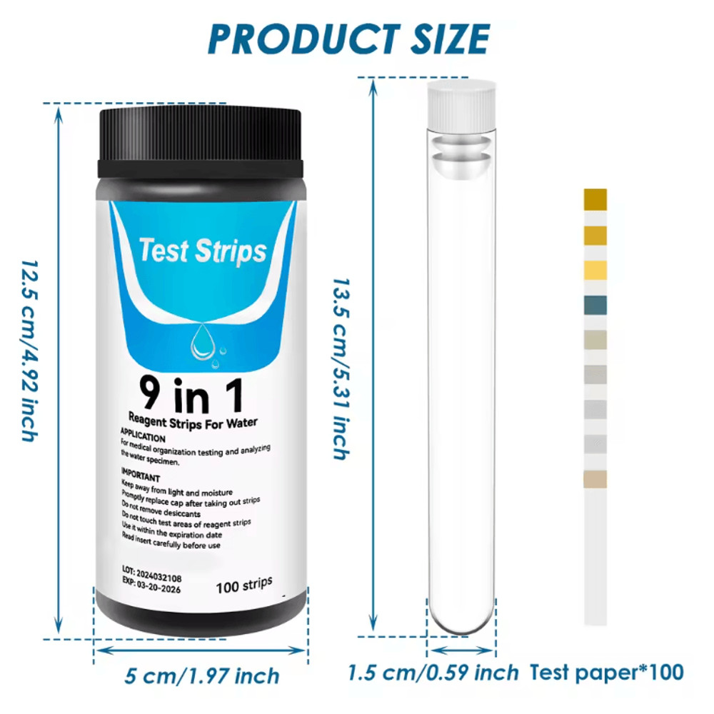 AquaCheck 7 In 1 Aquarium Water Test Strips 100 Count Kit 2