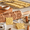 FrostCraft Christmas Embossed Wooden Rolling Pin For Holiday Cookie Designs 0