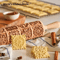FrostCraft Christmas Embossed Wooden Rolling Pin For Holiday Cookie Designs 0