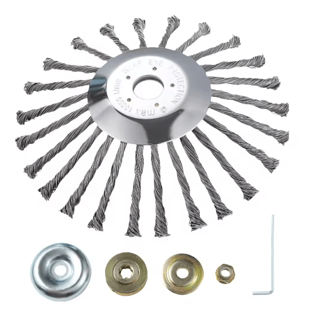 SteelForce Universal Weed Brush Cutter Head For Lawn Mowers And Rust Removal 3