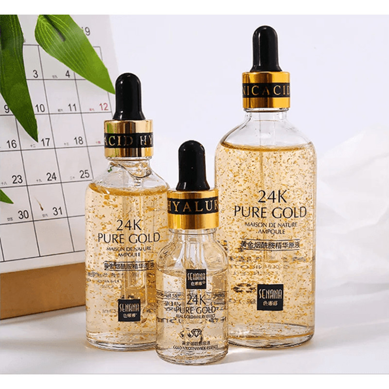 GoldenGlow 24K Hyaluronic Acid Facial Serum With Niacinamide For Brightening And Firming 0