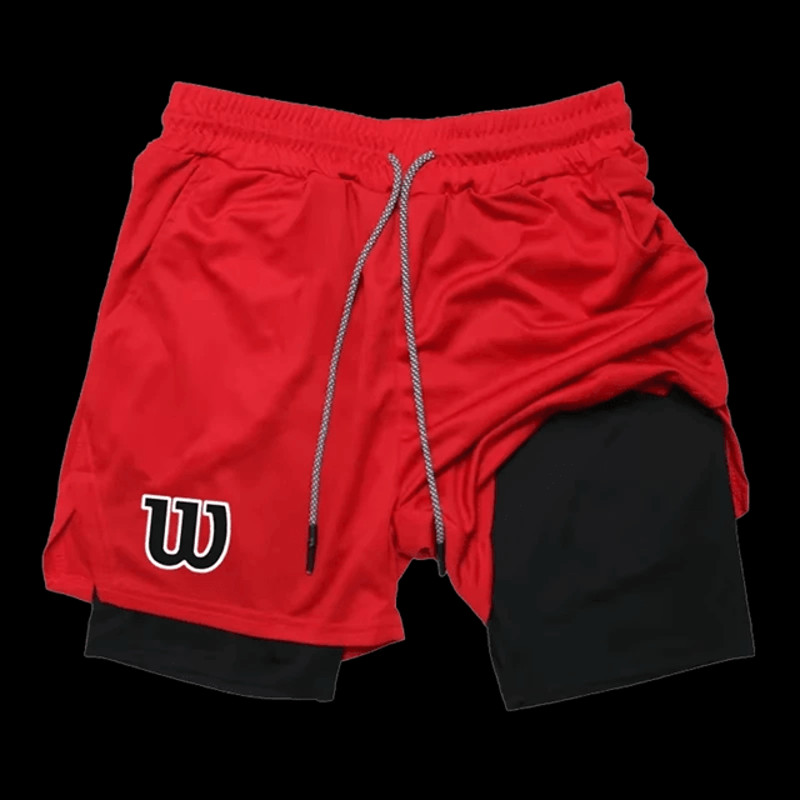 FlexMotion 2 In 1 Mens Double Layer Running Shorts With Inner Compression Liner 1
