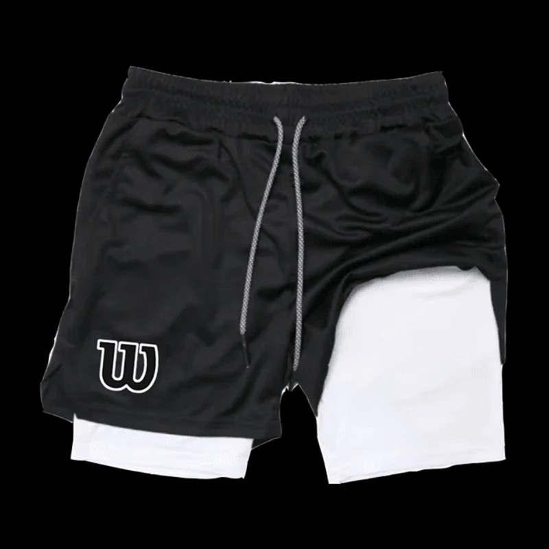 FlexMotion 2 In 1 Mens Double Layer Running Shorts With Inner Compression Liner 3
