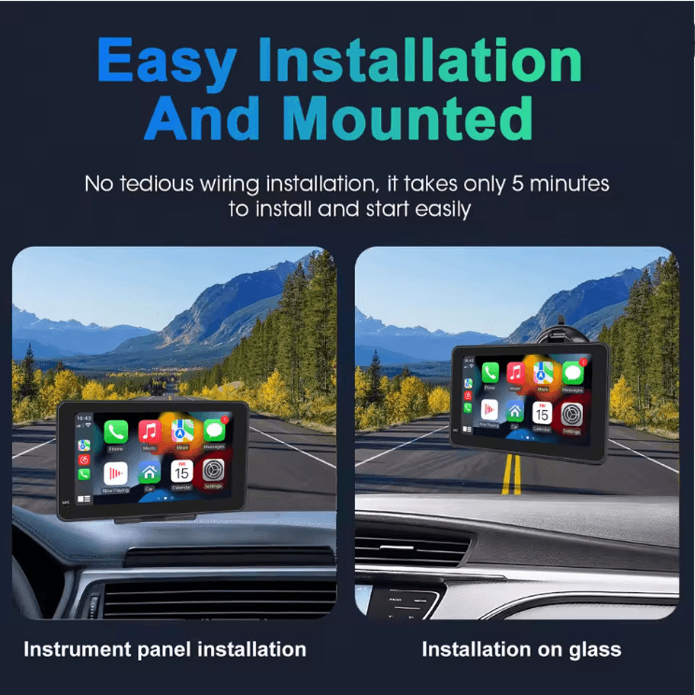 DriveView 7 Inch Touch Screen CarPlay Android Auto Multimedia Player With GPS And Rear Camera 1