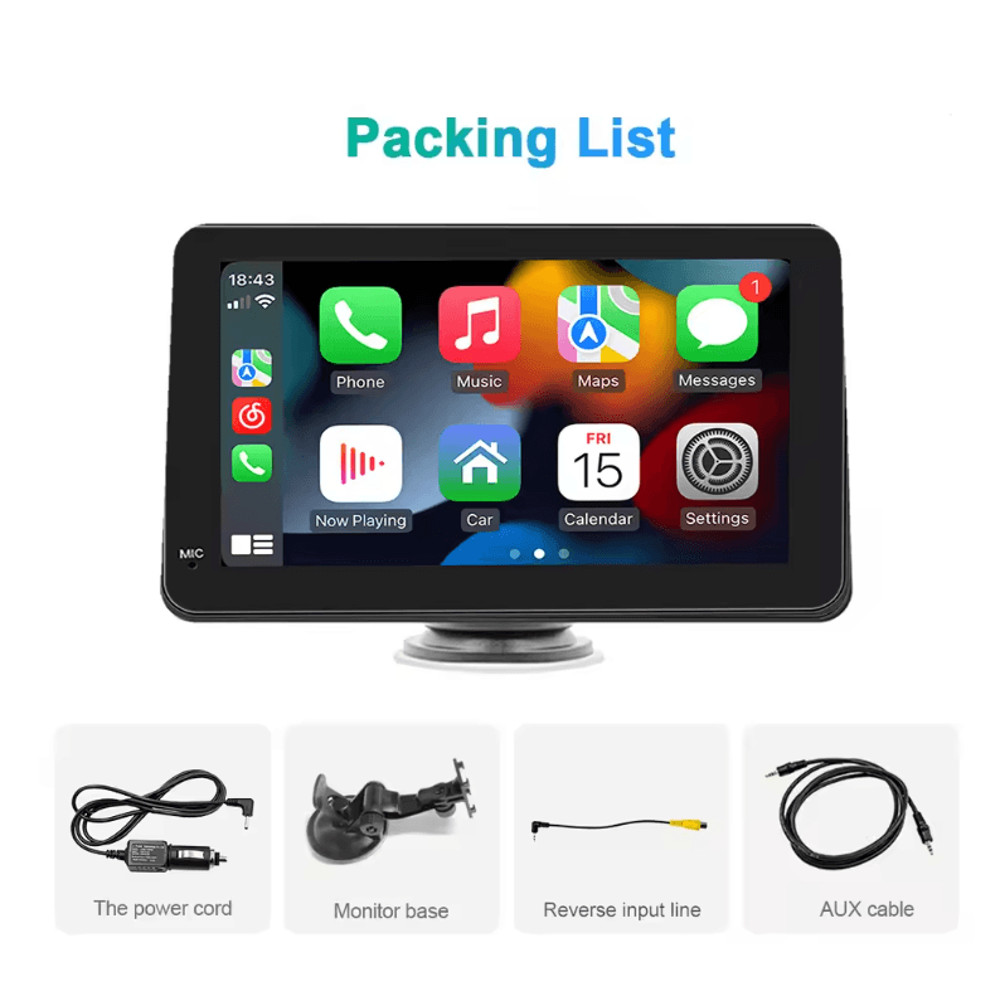 DriveView 7 Inch Touch Screen CarPlay Android Auto Multimedia Player With GPS And Rear Camera 3