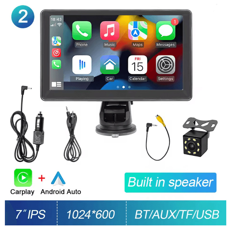 DriveView 7 Inch Touch Screen CarPlay Android Auto Multimedia Player With GPS And Rear Camera 5