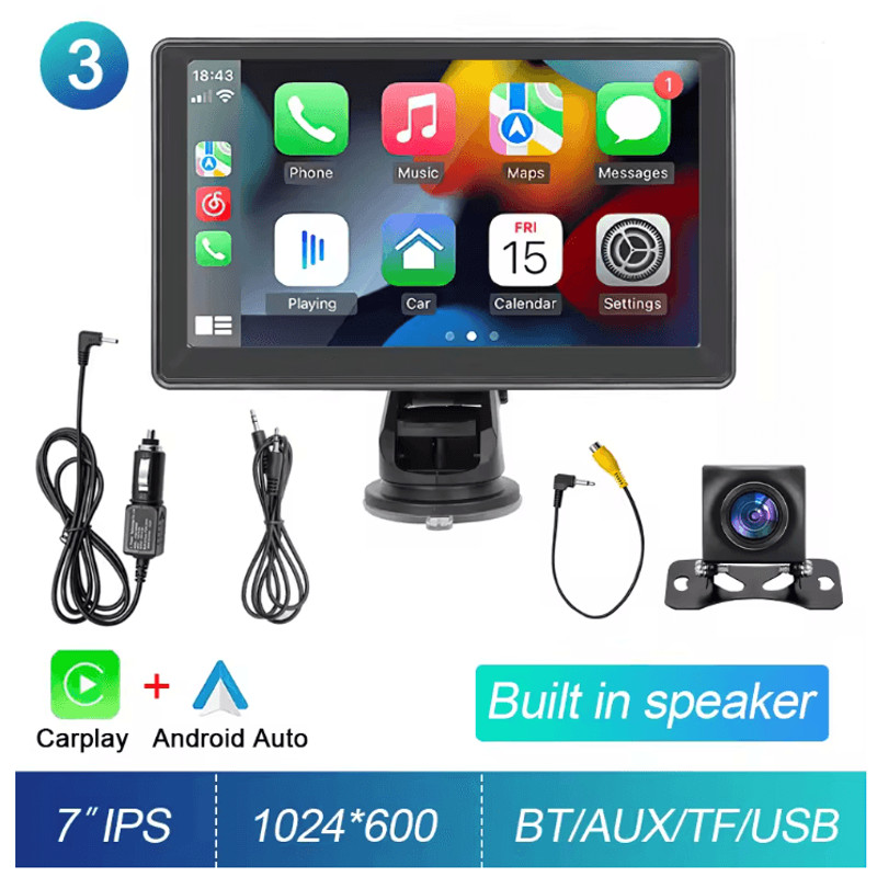 DriveView 7 Inch Touch Screen CarPlay Android Auto Multimedia Player With GPS And Rear Camera 6