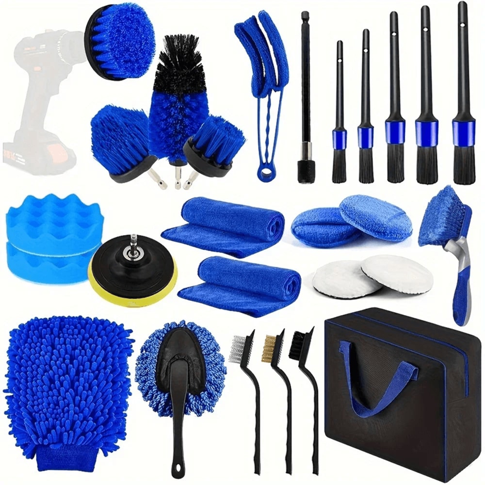 AutoMaster 27 Piece Car Wash And Detailing Kit With Brushes And Cleaning Tools 0