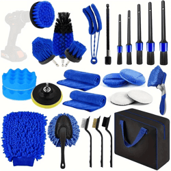 automaster 27 piece car wash and detailing kit with brushes and cleaning tools