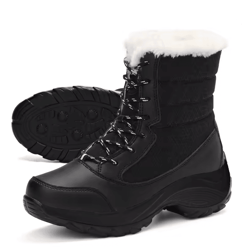 froststep waterproof womens winter platform boots with warm fur lining