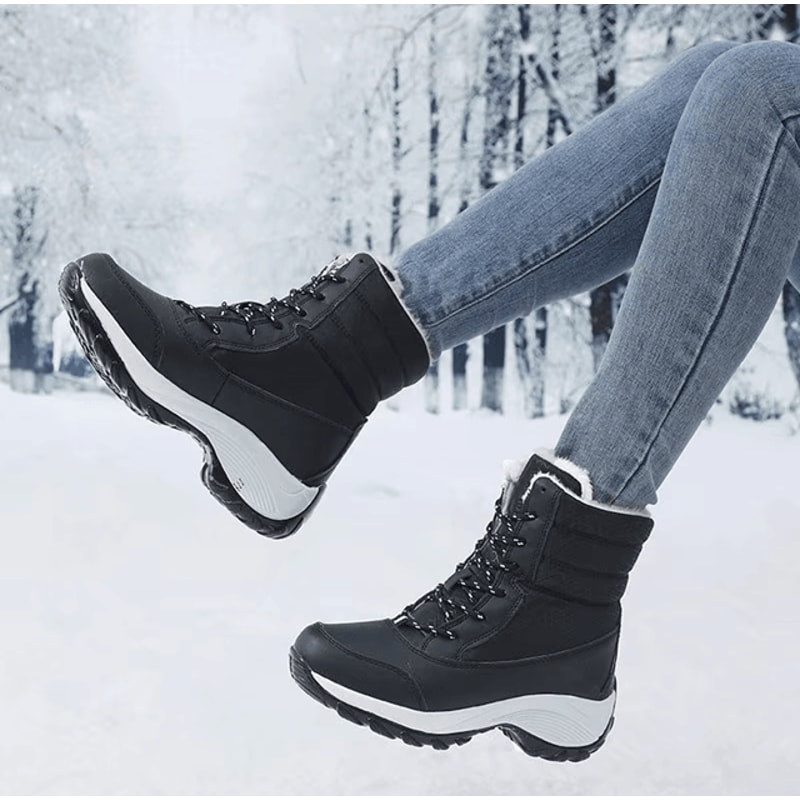 FrostStep Waterproof Womens Winter Platform Boots With Warm Fur Lining 1