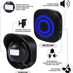 safesense wireless pir motion sensor doorbell for home and business