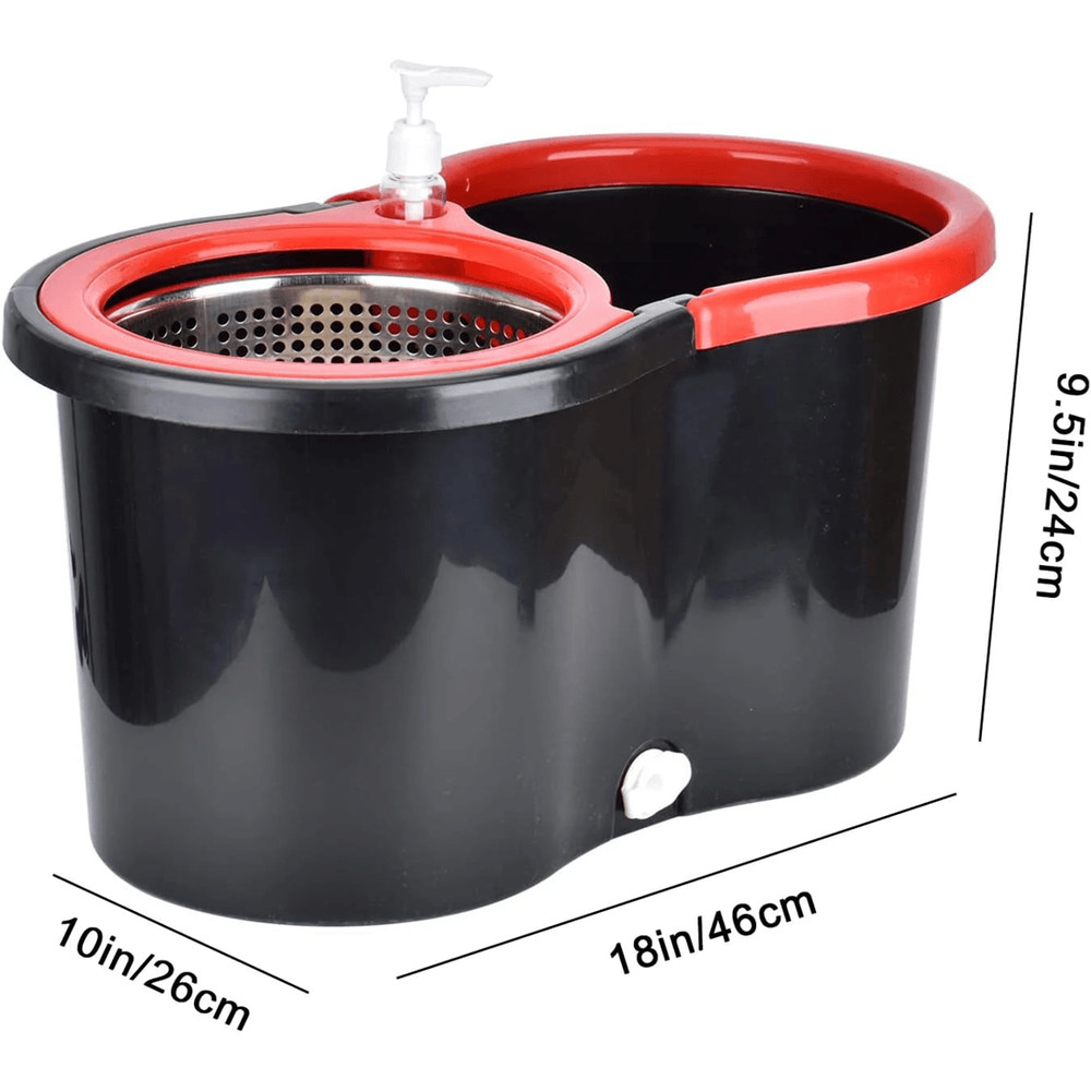 AquaSpin 360 Stainless Steel Spin Mop And Bucket Set With 3 Microfiber Heads 2