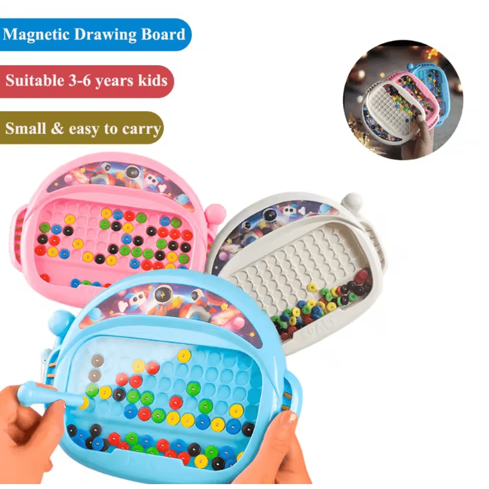 MagnoFun Kids Magnetic Drawing Board With Pen And Beads 0