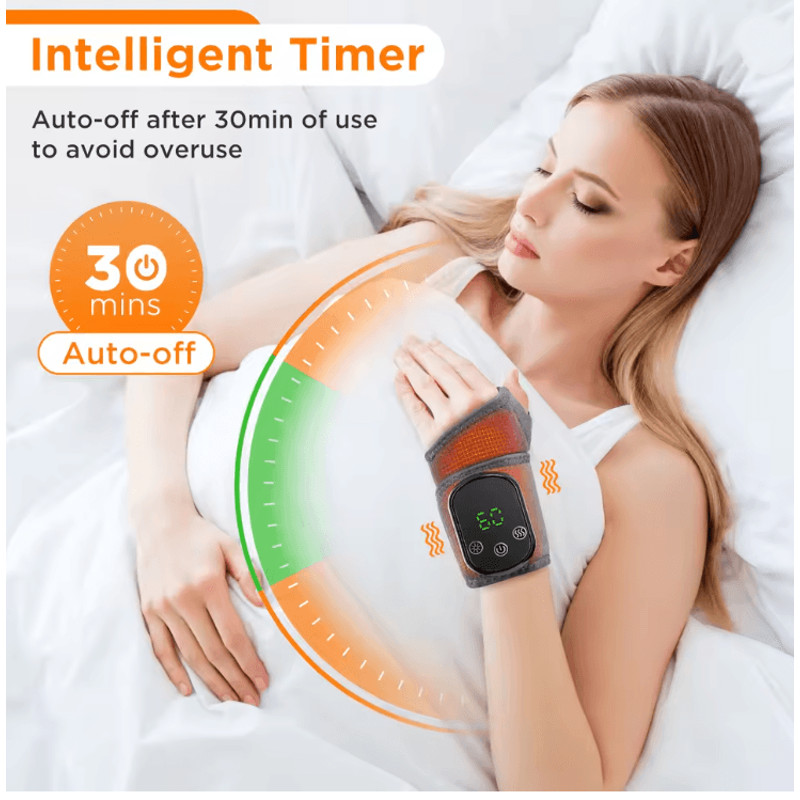 ThermaPulse 2 In 1 Heated Wrist Massager With Adjustable Temperature And Vibration Therapy 2