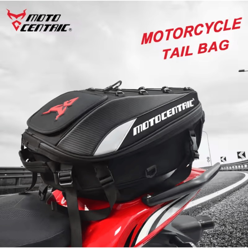 MotoCentric Waterproof Motorcycle Tail Bag And Rider Backpack For Helmet And Gear Storage 0