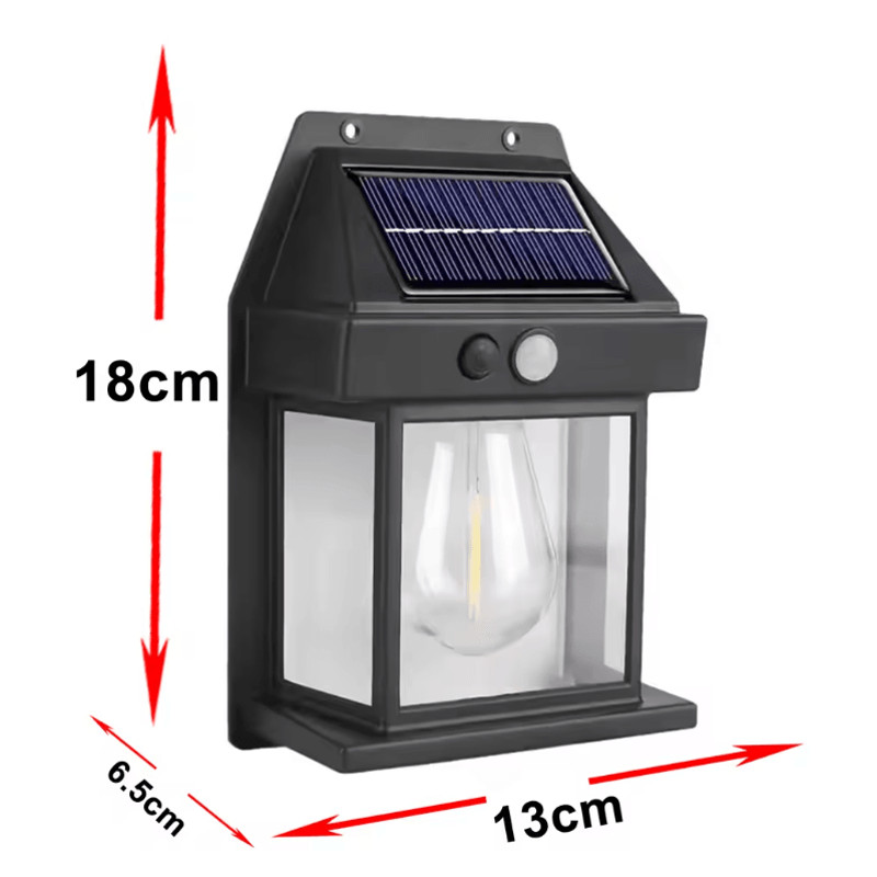 LumaGlow Outdoor Solar Wall Light With Motion Induction And Warm Tungsten Glow 4
