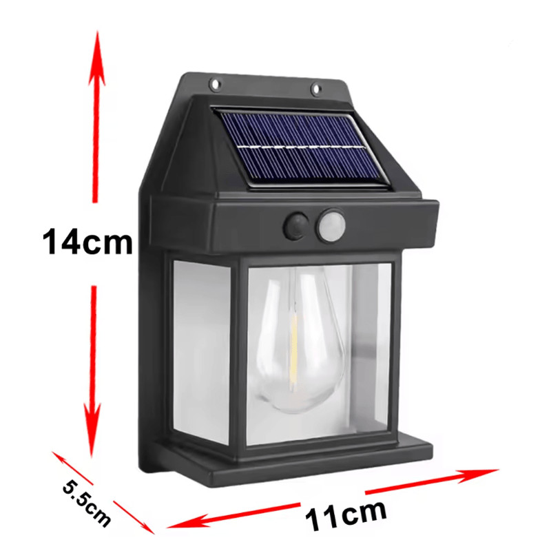 LumaGlow Outdoor Solar Wall Light With Motion Induction And Warm Tungsten Glow 5