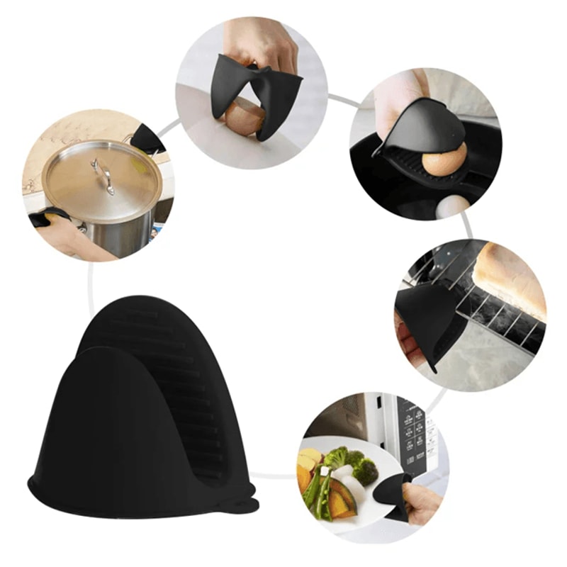 GripEase Silicone Heat Resistant Mini Oven Mitts Set 5