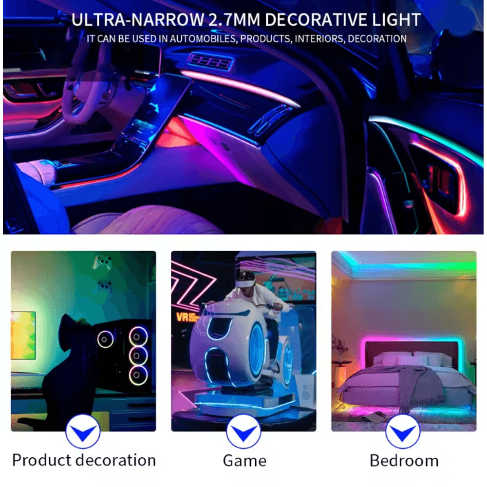 LumiFlex Ultra Narrow WS2812B RGB LED Light Strip 160 LEDs Per Meter 3