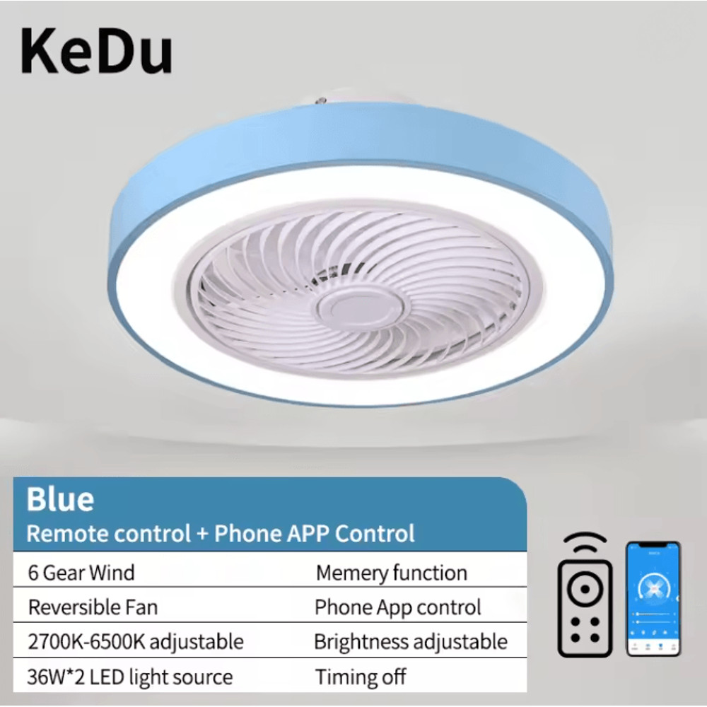 AeroGlow Modern Ceiling Fan Light With Quiet Motor And LED Illumination 8