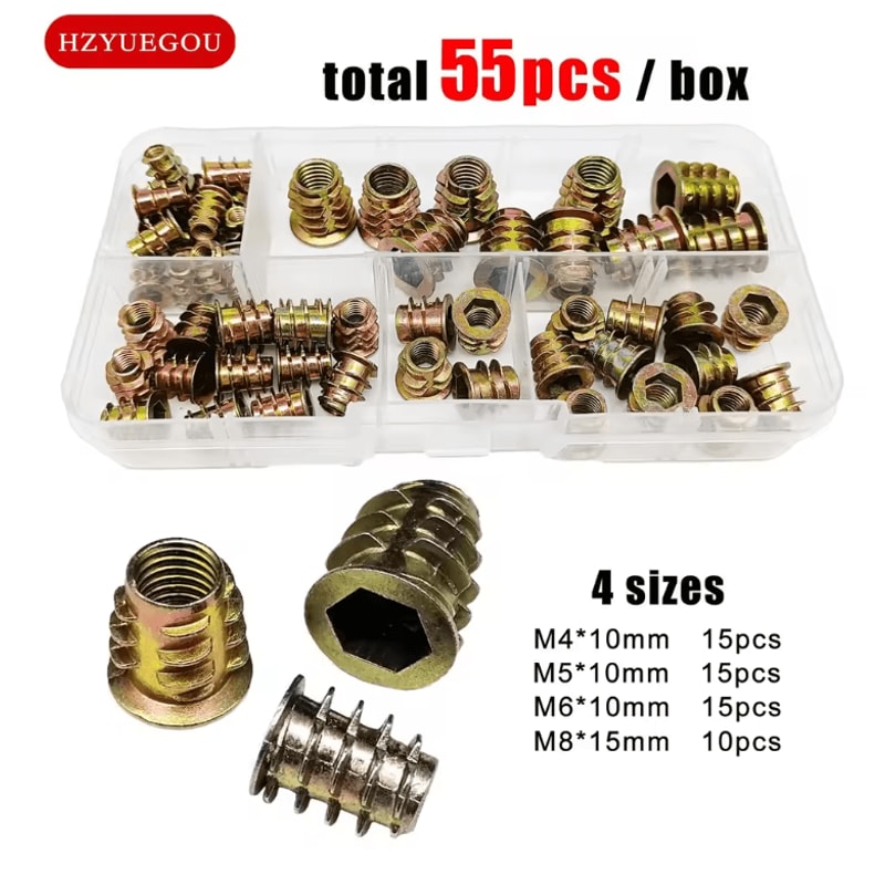 FixRight Threaded Insert Nut Kit For Wood Furniture Assembly And Repair 3