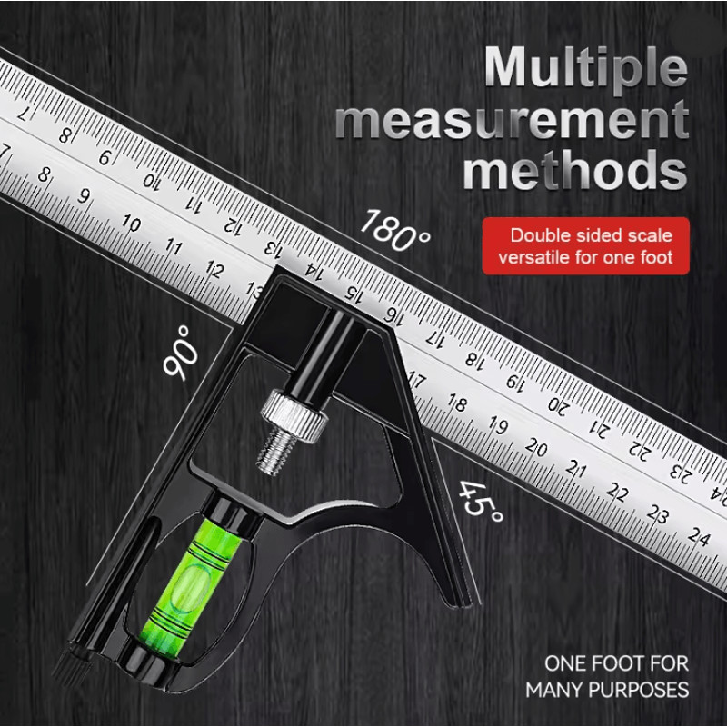 ProMeasure Adjustable Right Angle Ruler And Protractor For Precision Woodworking And Metalwork 0