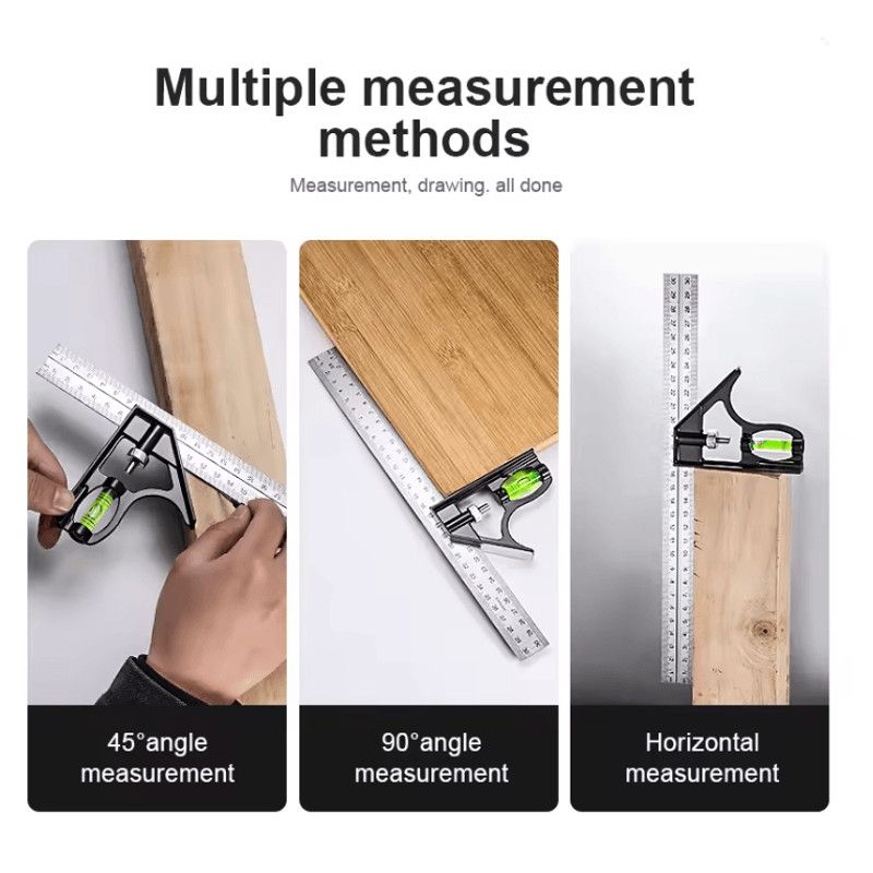 ProMeasure Adjustable Right Angle Ruler And Protractor For Precision Woodworking And Metalwork 1
