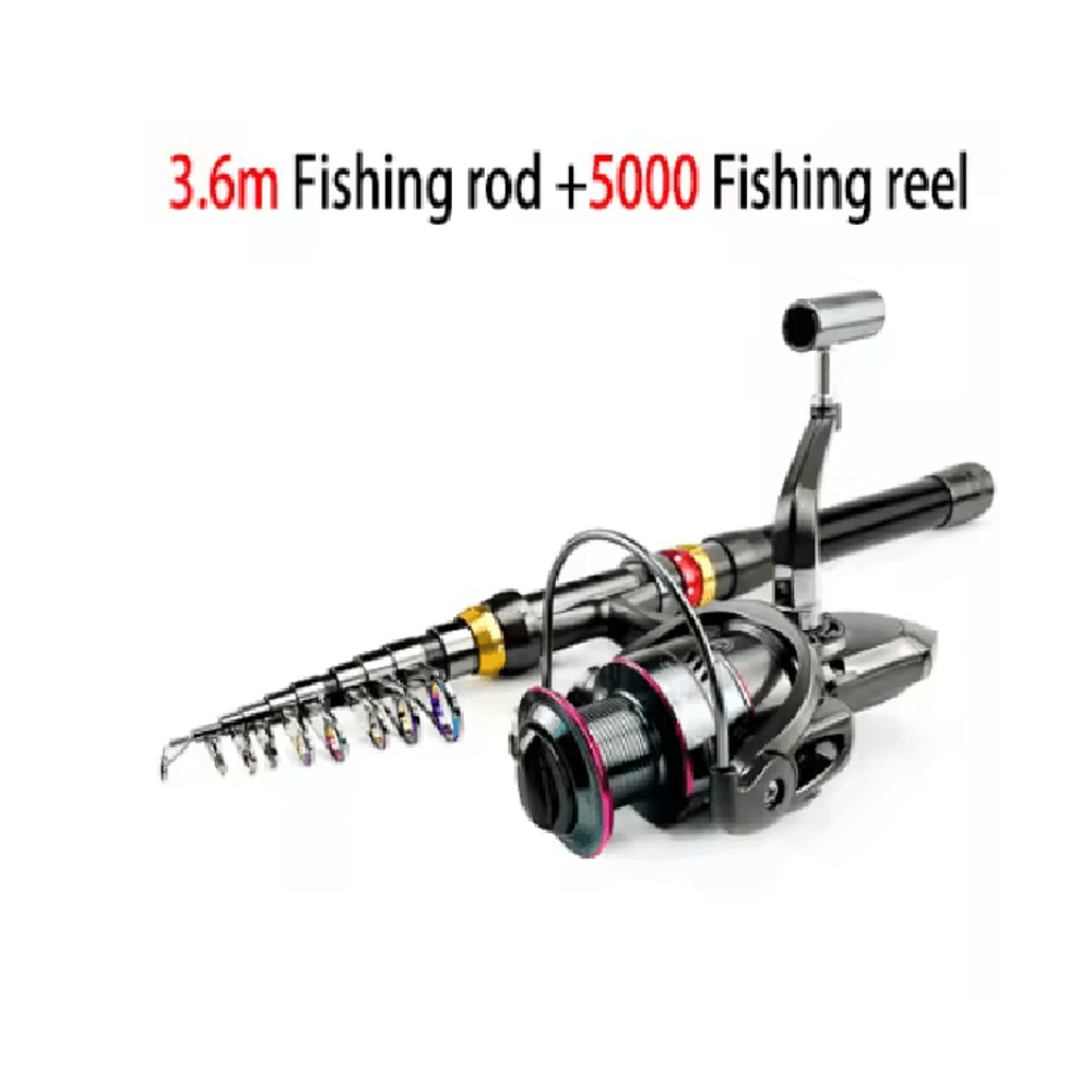 AeroCast Carbon Fiber Telescopic Fishing Rod And Reel Combo 5