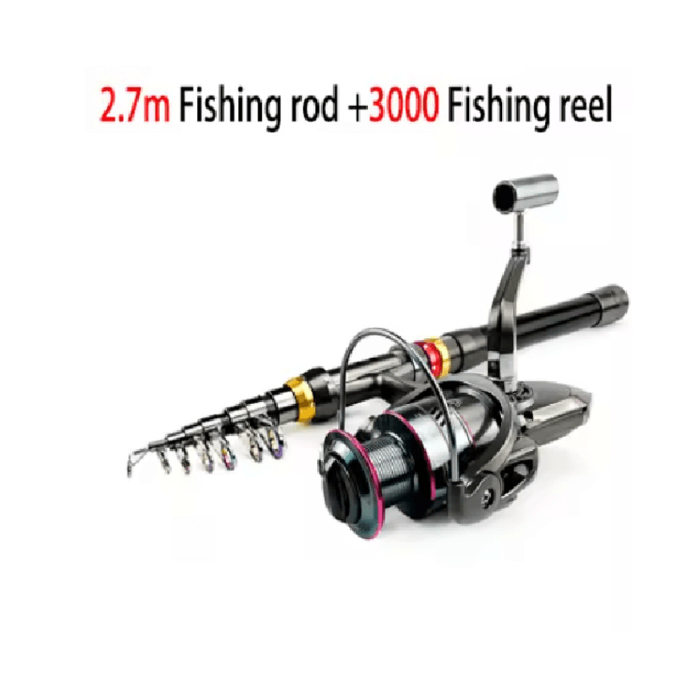 AeroCast Carbon Fiber Telescopic Fishing Rod And Reel Combo 6