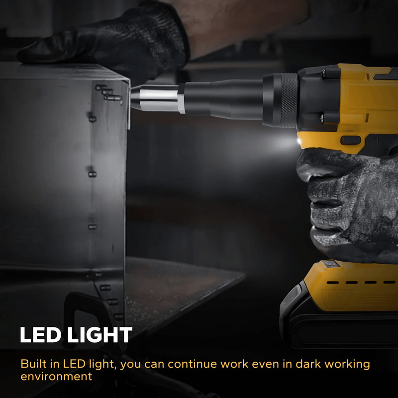 Brushless Cordless Rivet Gun 24 To 48mm With LED Work Light For Dewalt 20V Battery 1