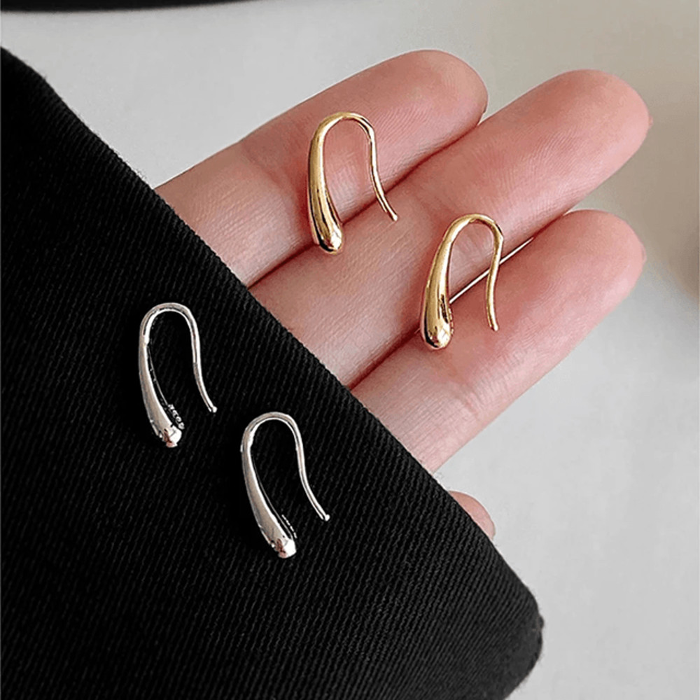Elegant Water Drop Sterling Silver Earrings For Women Simple Modern Jewelry Gift 0